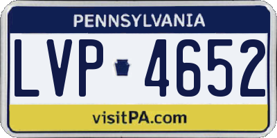 PA license plate LVP4652