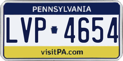 PA license plate LVP4654