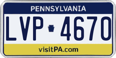 PA license plate LVP4670