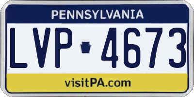 PA license plate LVP4673