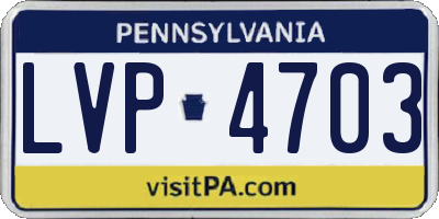 PA license plate LVP4703