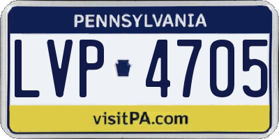 PA license plate LVP4705