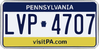 PA license plate LVP4707