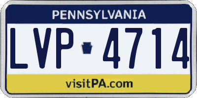PA license plate LVP4714
