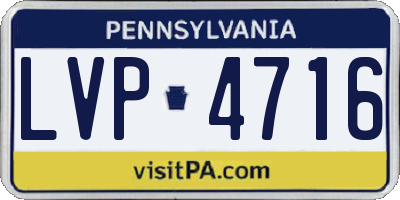 PA license plate LVP4716