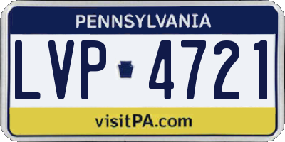PA license plate LVP4721