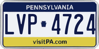 PA license plate LVP4724