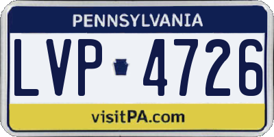 PA license plate LVP4726
