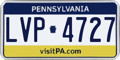 PA license plate LVP4727