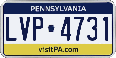PA license plate LVP4731
