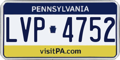 PA license plate LVP4752
