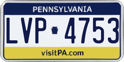 PA license plate LVP4753