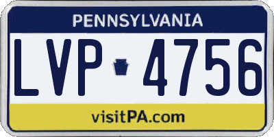 PA license plate LVP4756