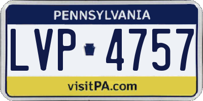 PA license plate LVP4757
