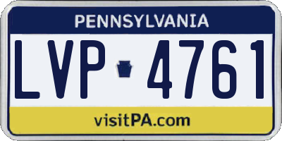 PA license plate LVP4761