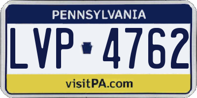 PA license plate LVP4762