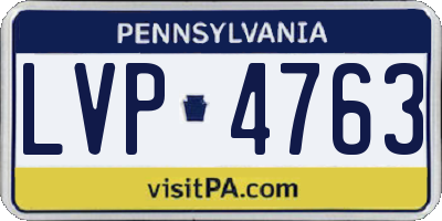 PA license plate LVP4763