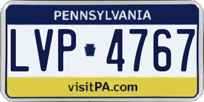 PA license plate LVP4767
