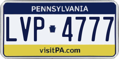 PA license plate LVP4777