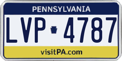 PA license plate LVP4787