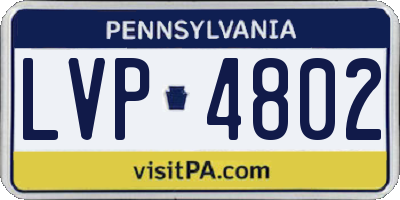PA license plate LVP4802