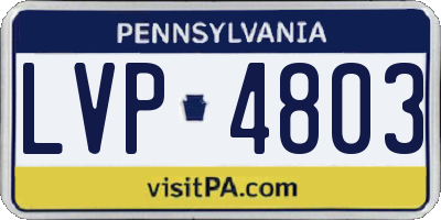 PA license plate LVP4803