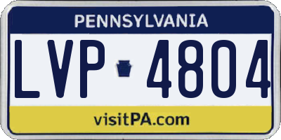 PA license plate LVP4804