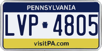 PA license plate LVP4805