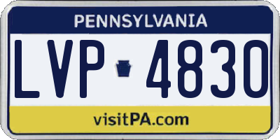 PA license plate LVP4830