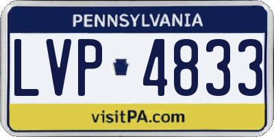 PA license plate LVP4833