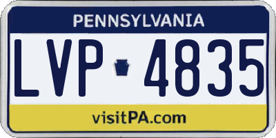 PA license plate LVP4835