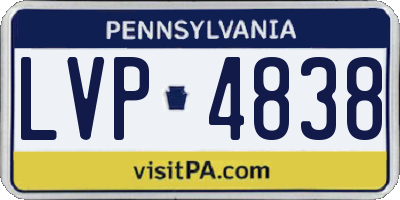 PA license plate LVP4838