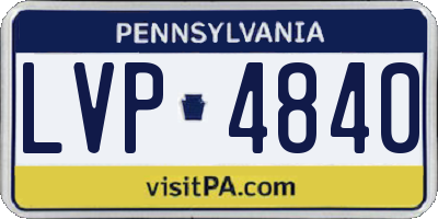 PA license plate LVP4840