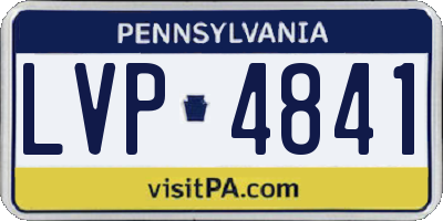 PA license plate LVP4841