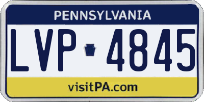 PA license plate LVP4845