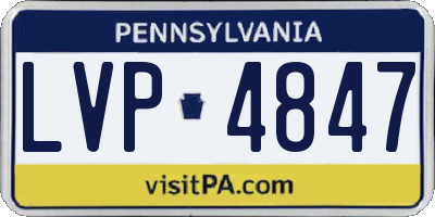 PA license plate LVP4847