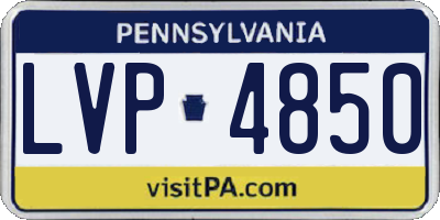 PA license plate LVP4850