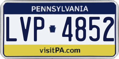 PA license plate LVP4852