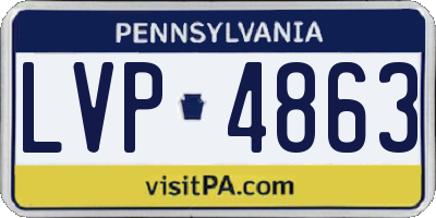 PA license plate LVP4863