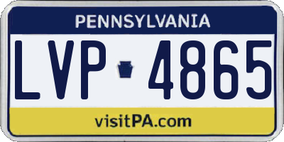 PA license plate LVP4865