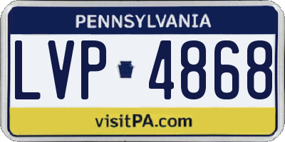 PA license plate LVP4868