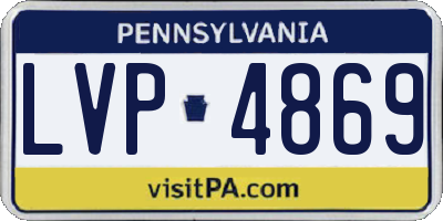 PA license plate LVP4869