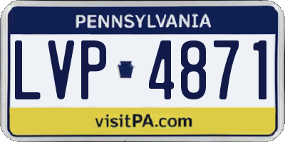 PA license plate LVP4871