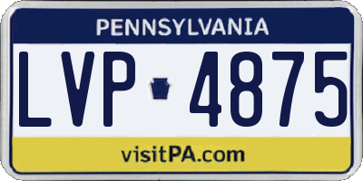 PA license plate LVP4875
