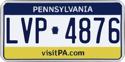 PA license plate LVP4876