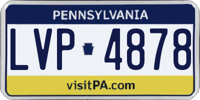 PA license plate LVP4878