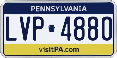 PA license plate LVP4880