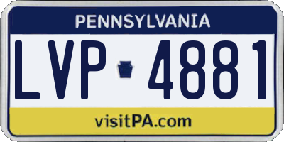 PA license plate LVP4881