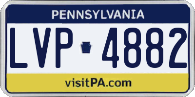 PA license plate LVP4882