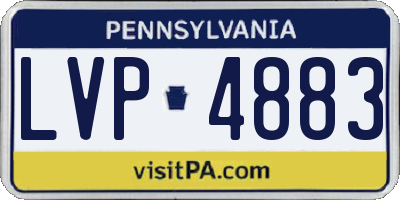 PA license plate LVP4883